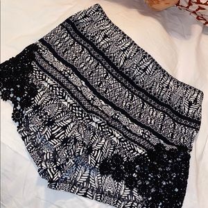 Black and white shorts